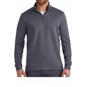 NWT Men's XXL Gray Knit Quarter-Zip long sleeve